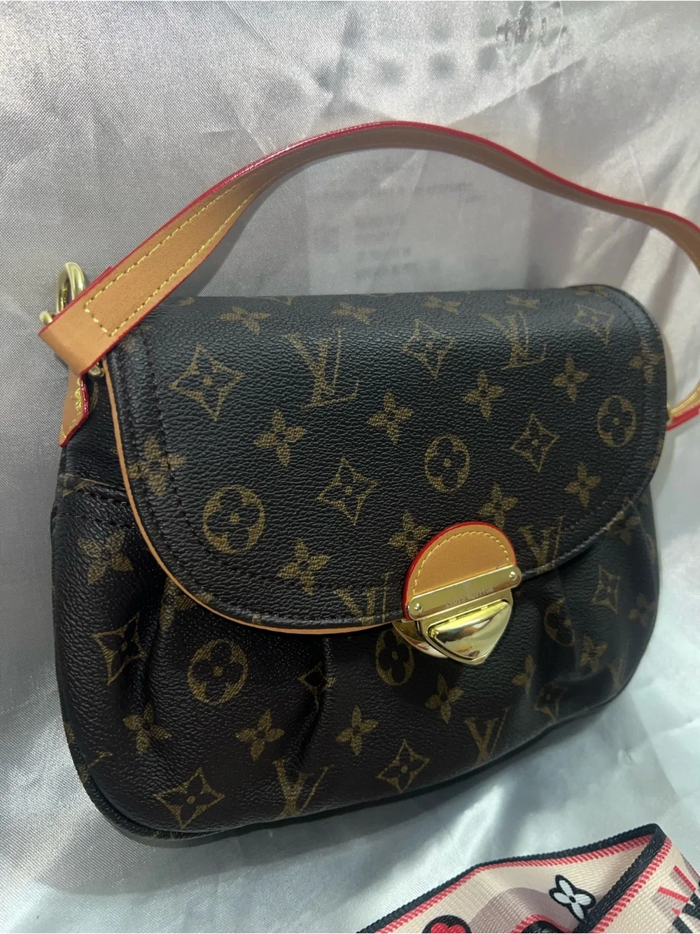 Inspired Designer Monogram Brown Leather Shoulder Bag